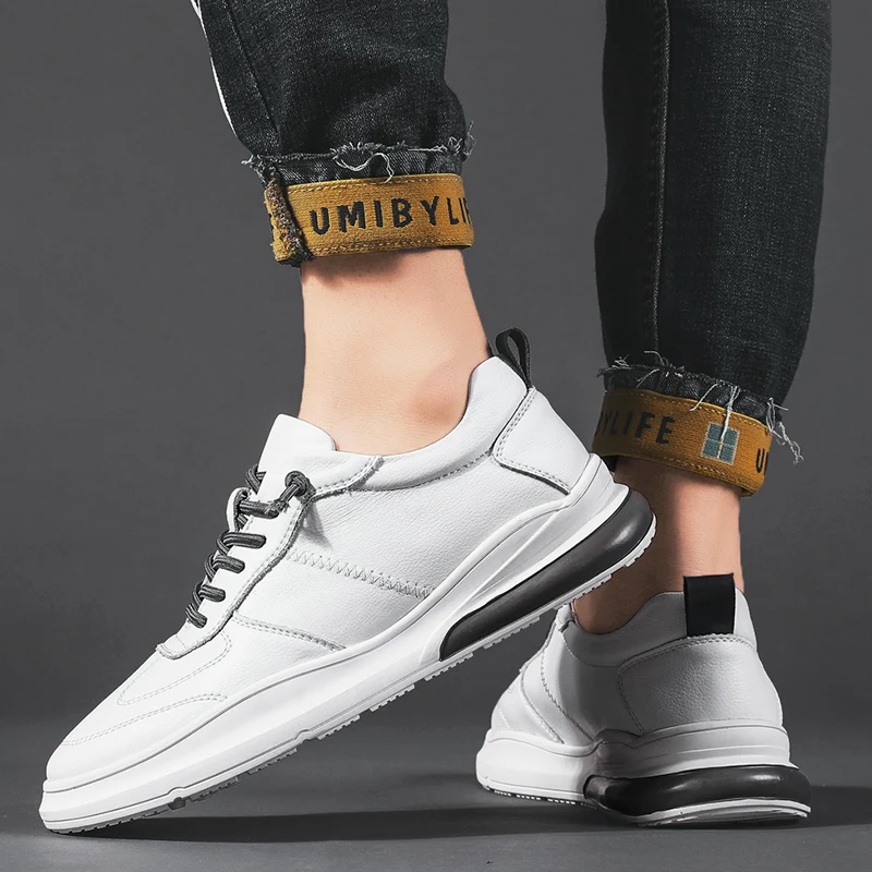Модные кроссовки Мужская повседневная обувь Летняя из натуральной коровьей кожи