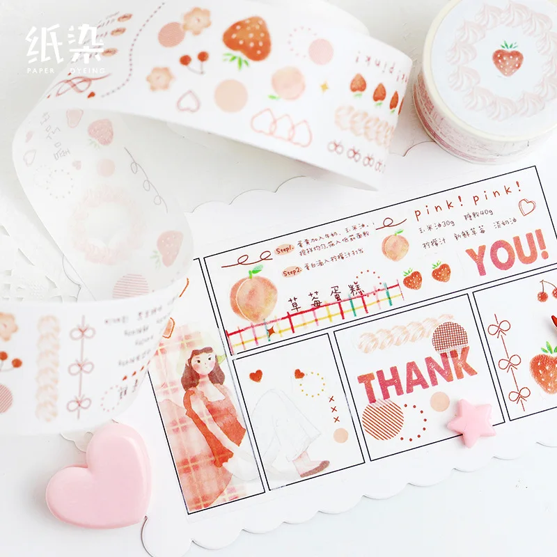 Kwaii Washi Tape Thank You Masking 3.5cm*5m Wide DIY Planner Book Material Student Stationery Adhesive | Канцтовары для офиса и