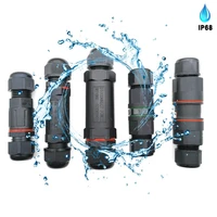 ip68 waterproof connector i shape 2 pin 3 pin 4 pin 250v 16a wire straight connector quick wiring waterproof connector outdoor
