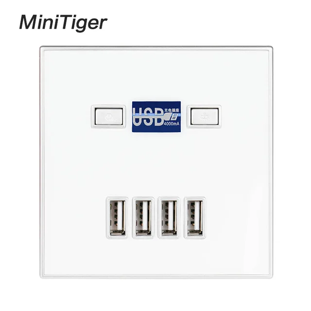 Высококачественное 4 портовое быстрое зарядное устройство Minitiger для домашнего
