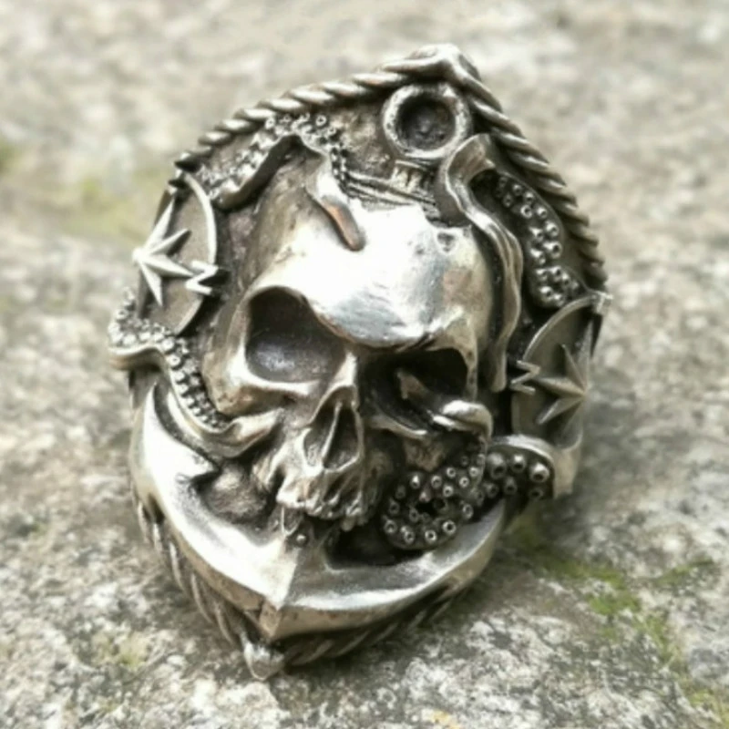 Винтажные готические Модные Бриллианты для мужчин серебряные ювелирные изделия