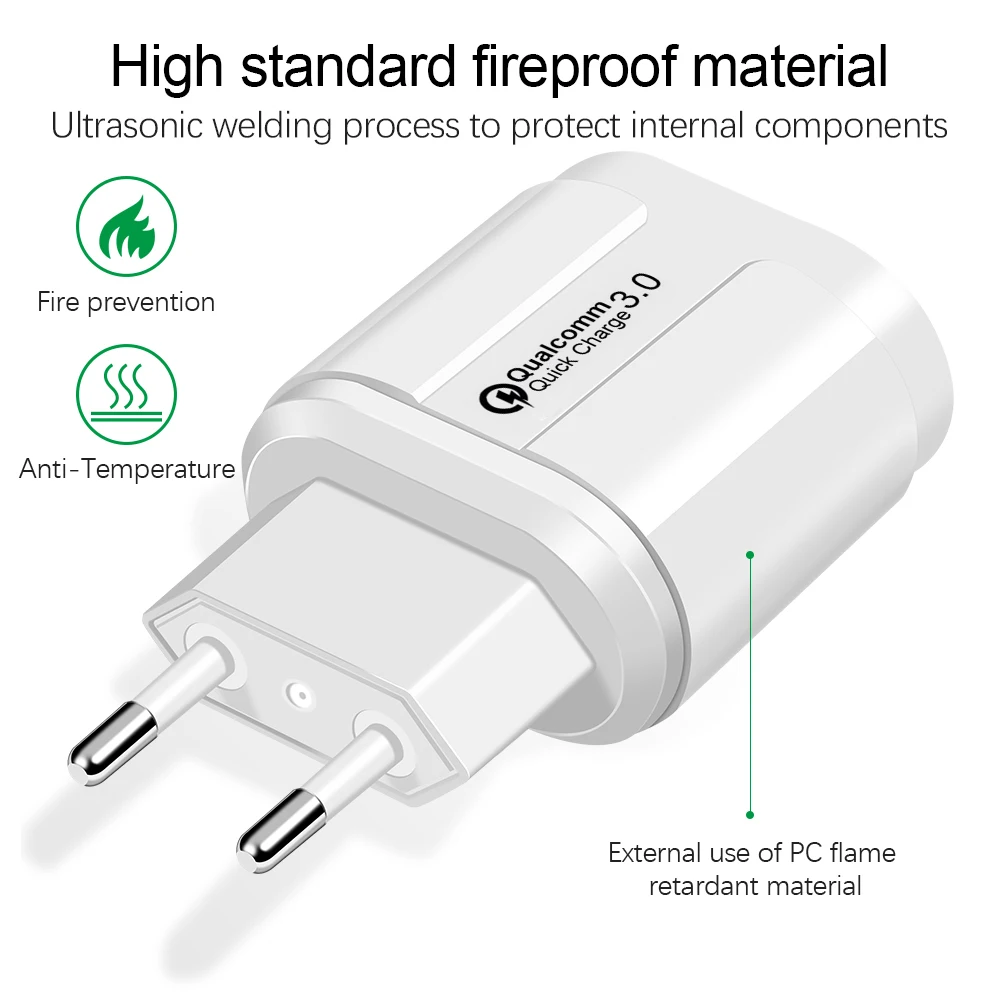 18 Вт Быстрая зарядка 3 0 Qualcomm QC 4 быстрое зарядное устройство USB портативный