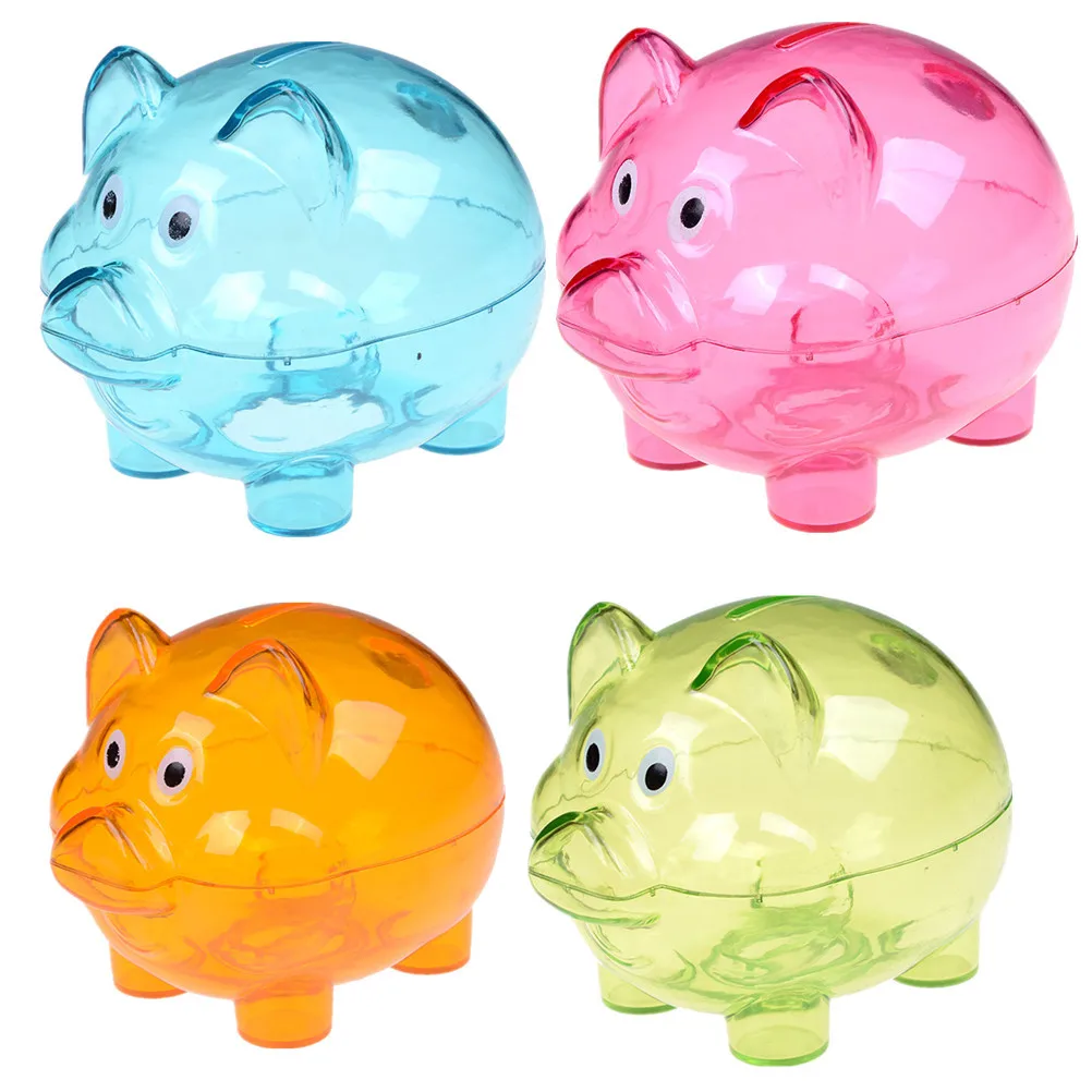 

Kawaii Case Cartoon Pig Shaped Coins arrival Plastic Piggy Saving Bank Money New Transparent Box Transparent Money Saving Box Ca