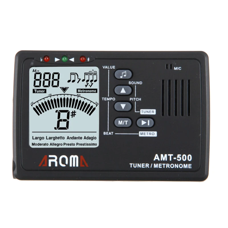 Аромат AMT 500 3 В 1 Большой Экран Метроном Тюнер 30 260bpm и тон генератор Поддержка