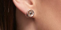 fashion rosegold color button shape stud earring