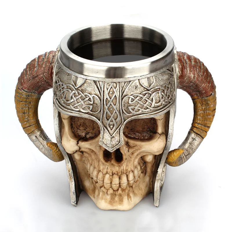 Бутылка для воды из нержавеющей стали с черепом кружка питья чая пива кофейная