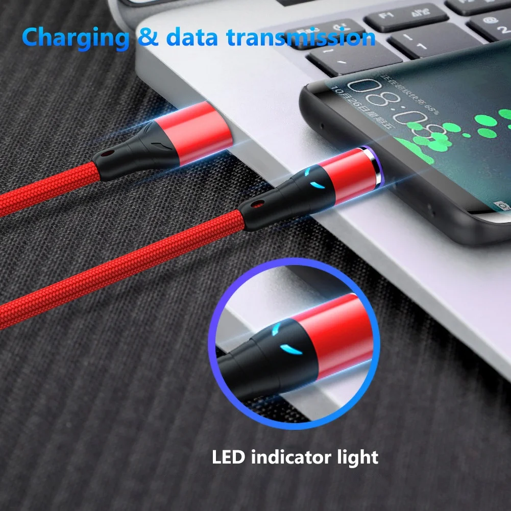 1 м Магнитный кабель Micro USB Type C для зарядки 5A QC3.0 быстрой данных Android мобильный