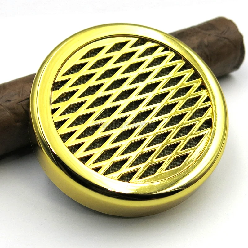 Золотой Классический Humidor гаджеты круглый пластик сигарета сигары увлажнитель воздуха 3 цвета доступны портативный - Цвет: Золотой
