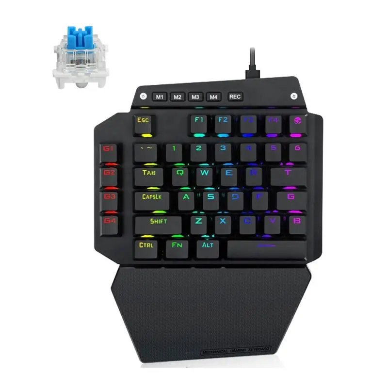

K700 One-hand Mechanical Keyboard RGB LED Backlight Outemu Switch Macro Defines