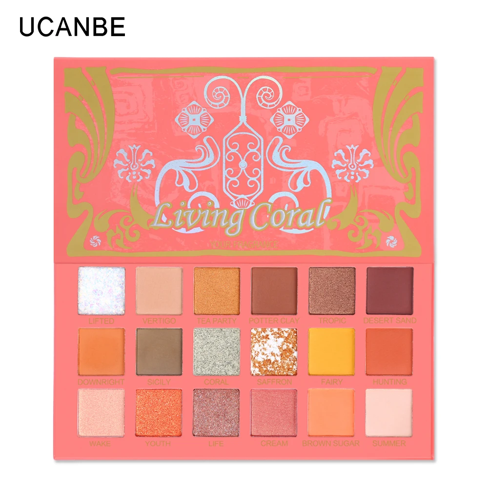 UCANBE живые коралловые тени для век Палитра высоко пигментированные матовые