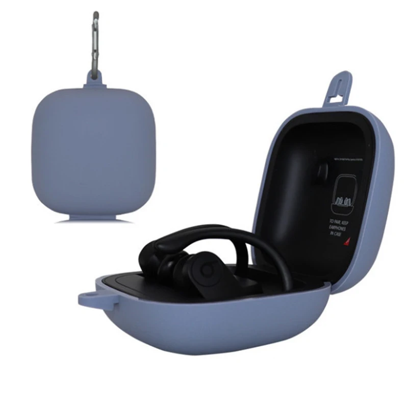 gray blue Защитные Чехлы Наушники Аксессуары беспроводные Bluetooth наушники крышка силикагель сплошной цвет оболочки для Beats Powerbeats Pro - Цвет: gray blue