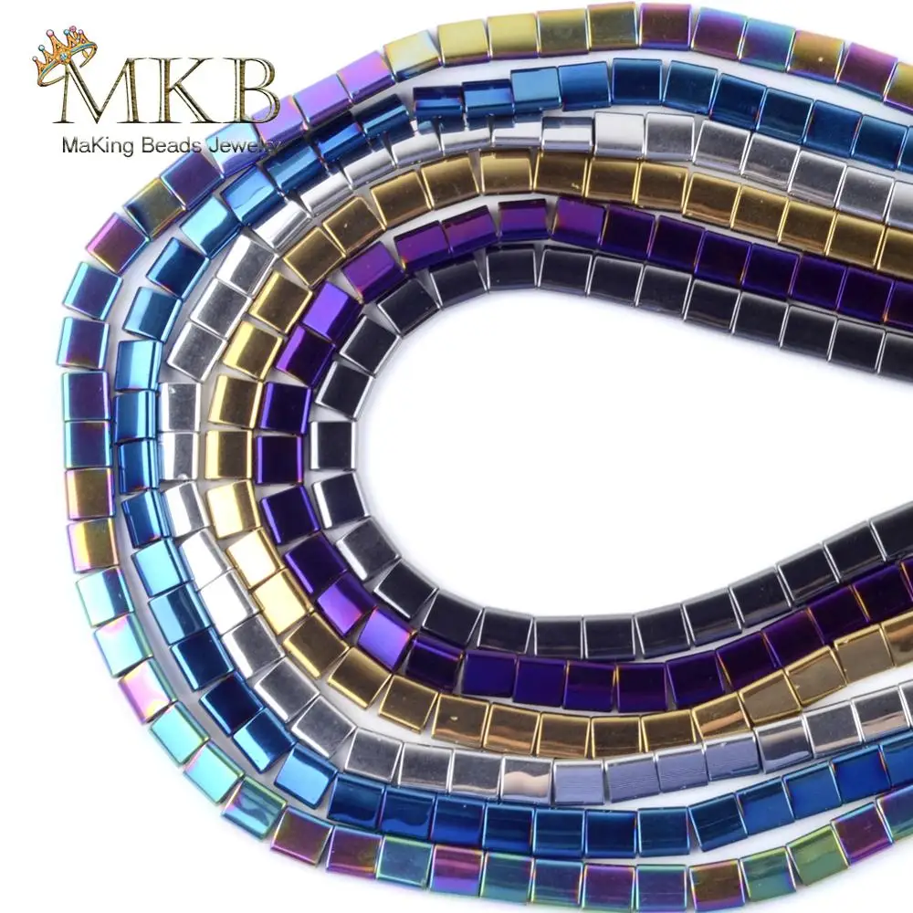 Бусины Из Натурального Гематита с двойным отверстием 15 дюймов 6 цветов|Бусины| |