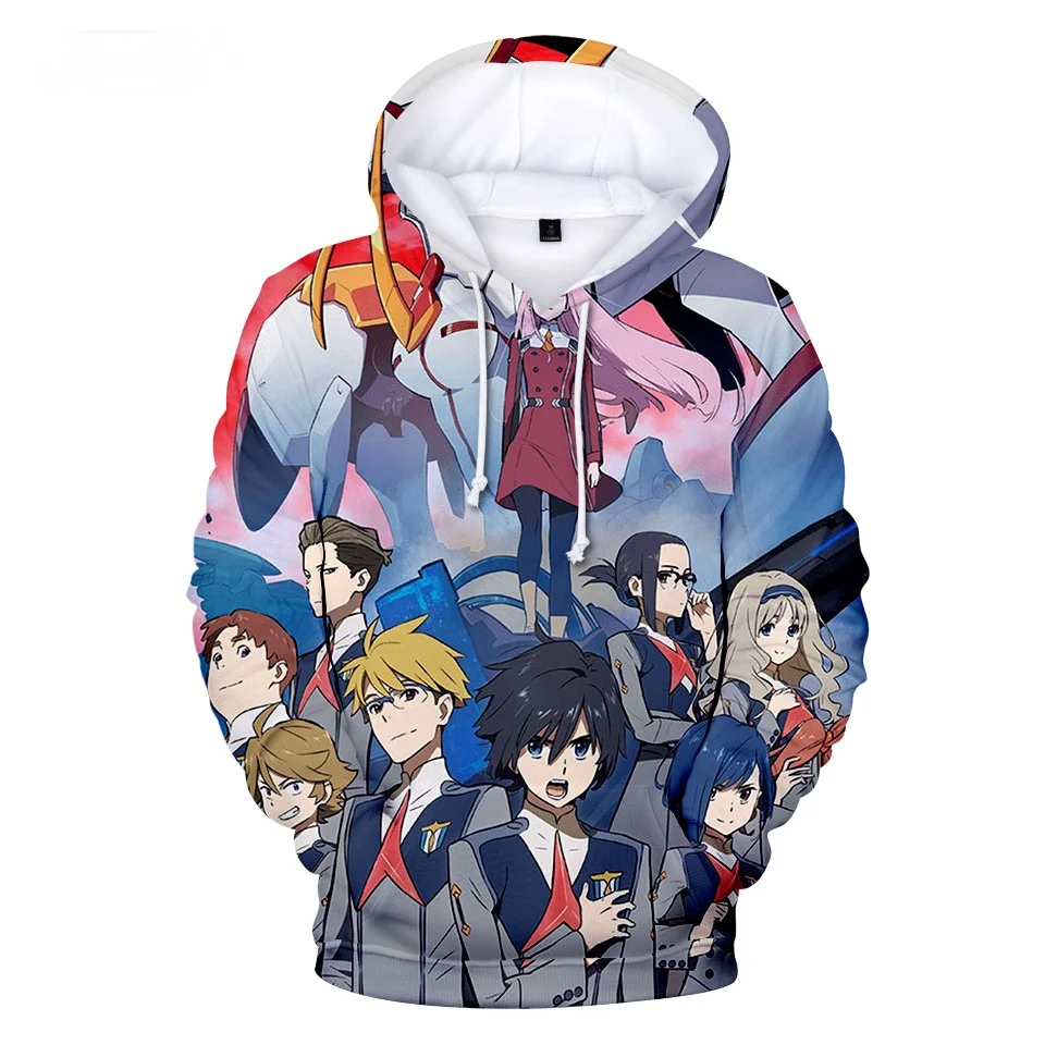 

Creative Darling In The Franxx Printed 3D Anime Boys/girls Hoodies Unisex Hooded Cartoon 3D Individuality Sweatshirt Coats