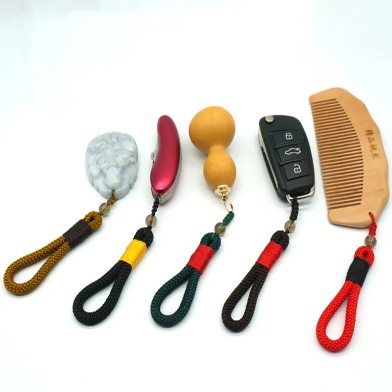 Регулируемая Веревка для ключей многоцветный шнурок с узелком бусинами телефона