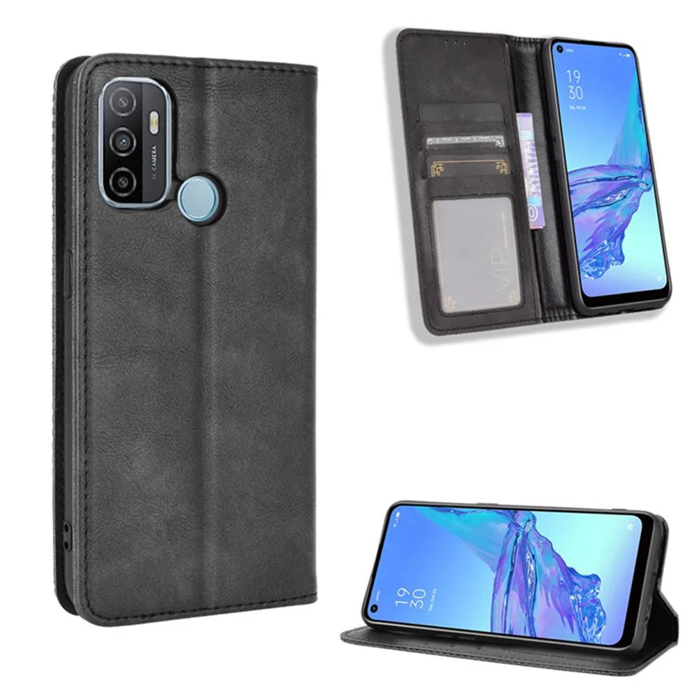 

For OPPO A53 A53S 2020 Case Luxury Flip PU Leather Wallet Magnetic Adsorption Case For Oppo A55S 5G A53 S A55 S Phone Bags