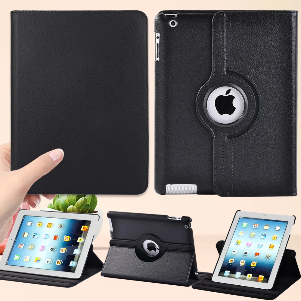 

For Apple Ipad 2/3/4th 9.7" A1395 A1396 A1430 Tablet Anti-fall Leather 360 Rotating Smart Automatic Wake-up Protective Case+pen