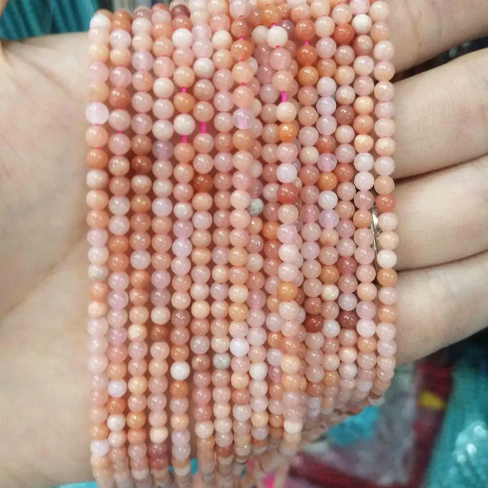 Pink Aventurine 2 мм 3 мм из натуральных круглых камней бусины розовый кварц аметисты лазурит Агаты бусины из нефрита для самостоятельного изготовления ювелирных изделий браслет ожерелье - Цвет: Pink Aventurine