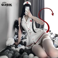 ojbk new erotic sexy lingerie sweet white and black sleeveless nurse cosplay uniform passion temptation fancy dress dropshipping