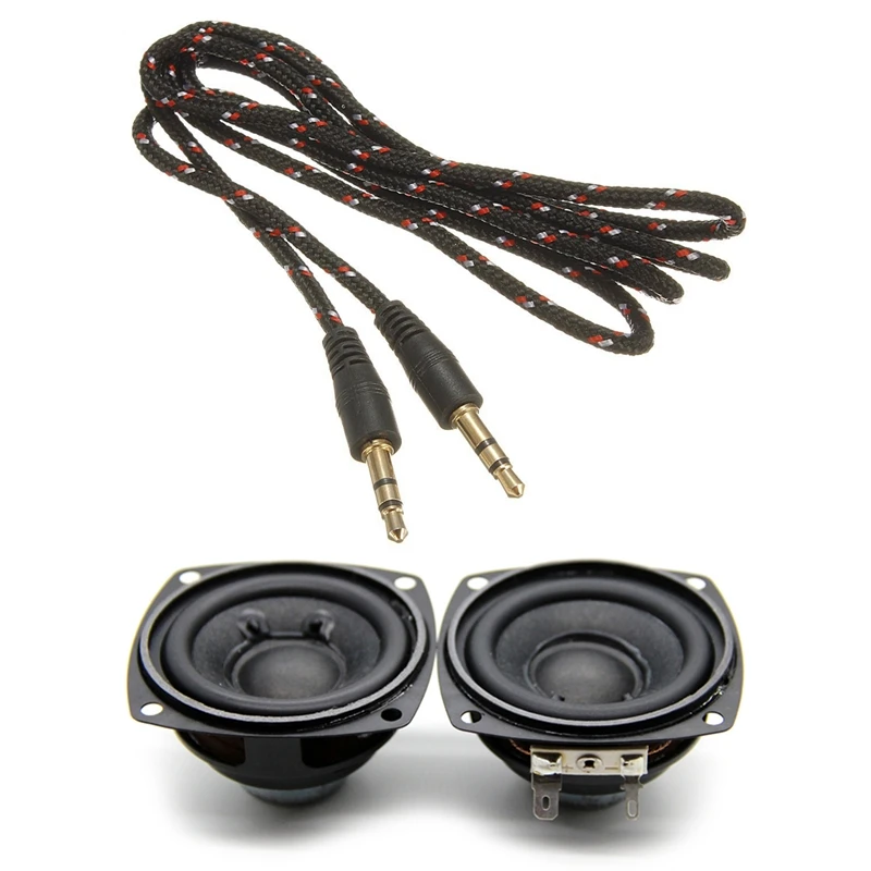 

Аудиокабель AUX 3,5 мм 1 шт. и 2 портативных динамика 2,5 дюйма 4 Ом 10 Вт 66 мм