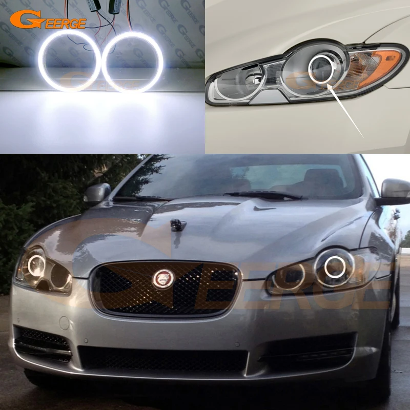 Отличные COB кольца с ореолом ультраяркие для JAGUAR XF 2008 2009 2010 2011 ксеноновые