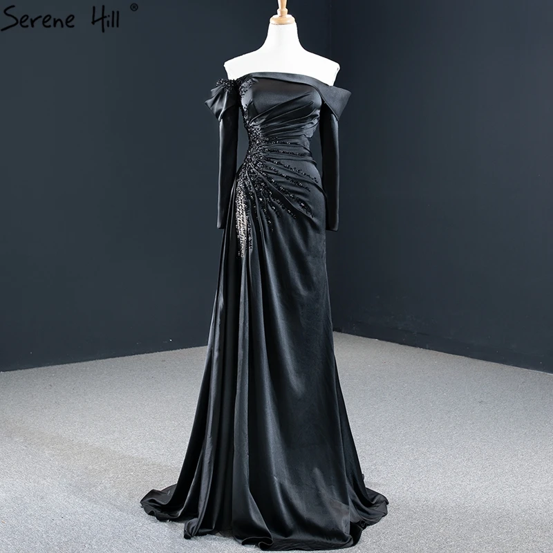 Съемные вечерние платья с длинным рукавом 2020 атласные бисерные сексуальные