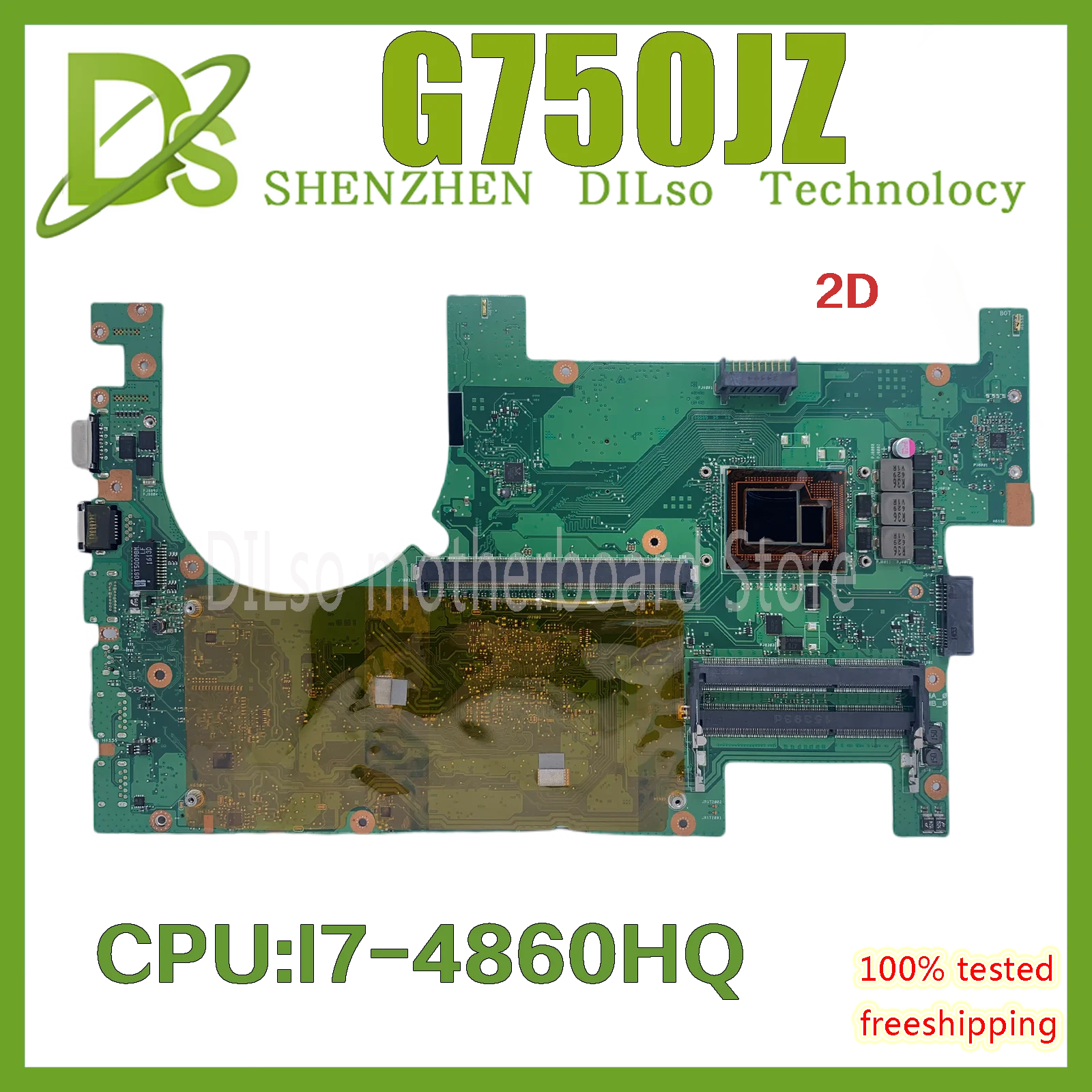 

KEFU G750JZ motherboard for ASUS G750JYA G750JH G750JW G750JX G750JM G750JS notebook motherboard I7-4860HQ test work 100% 2D-LCD