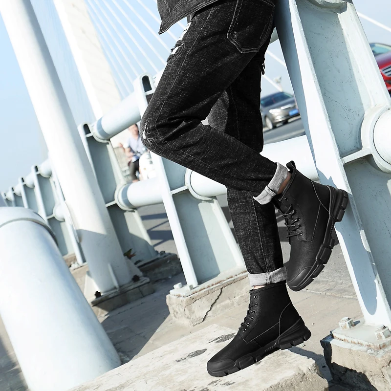 

Mens Boots Casual Mens Casual Shoes Hot Sale Fashion Men Sports Zapatillas Hombre Leather For Sneaker Leisure