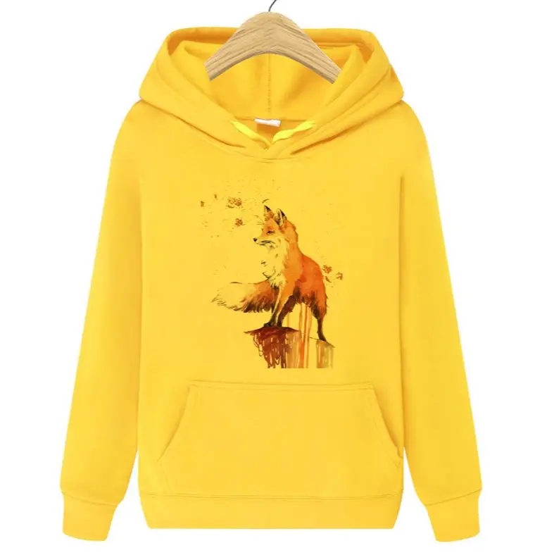 2021 толстовки с принтом лисы в стиле Харадзюку уличная одежда свитшот Женская