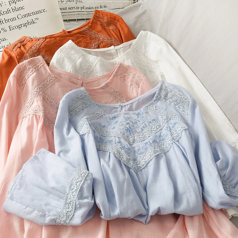 Женская этническая блузка 2020 вышитый колокольчик расклешенная рубашка с рукавом