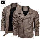 Мужская мотоциклетная куртка из искусственной кожи, Повседневная байкерская куртка на молнии с вышивкой, Осень-зима 2021