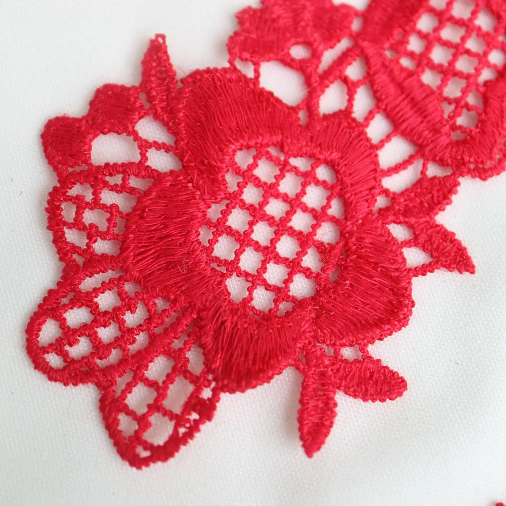 2 шт./компл. красные полые нашивки для одежды 3D вышитые шитья сделай сам Пришивные