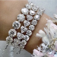 handmade 14k white gold filled diamond bracelets for women men luxury engagement wedding topaz gemstone jewelry 18cm