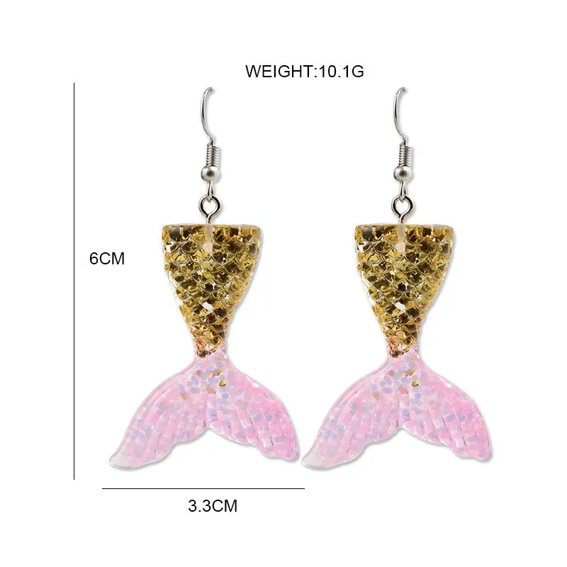 Женские Висячие серьги Liuxsp винтажные длинные висячие в форме рыбьего хвоста