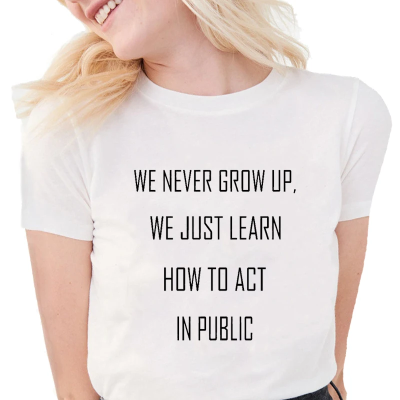 Женская хлопковая Футболка с буквенным принтом в стиле кэжуал|Футболки| |