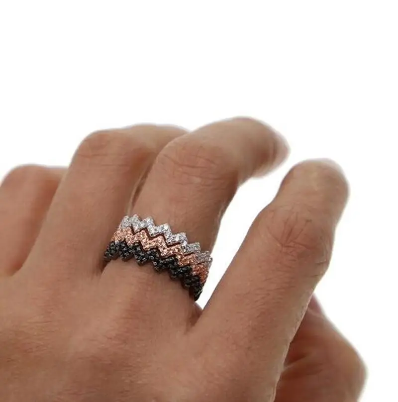 Женское кольцо обещания в виде сердцебиения из серебра 925 пробы с