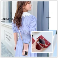 luxurious portable phone case for samsung galaxy note 9 10 pro s20 ultra s10 s9 plus a905g wristband crossbody card wallet cover