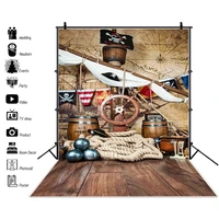 birthday backdrops for photography pirate ship deck world map party baby child portrait photo backgrounds photocall photo studio
