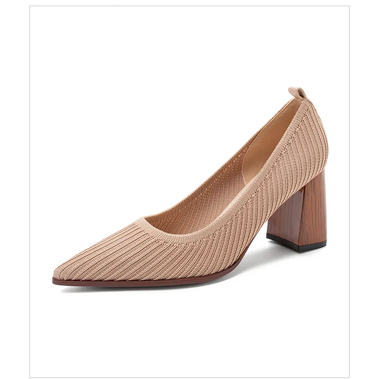 

Dress Shoes Round Toe Woman Branded Pumps Chunky Sandals Slip On Casual Heels Pointed Wedge 2021 Lace-Up Shallow Mouth Footwear