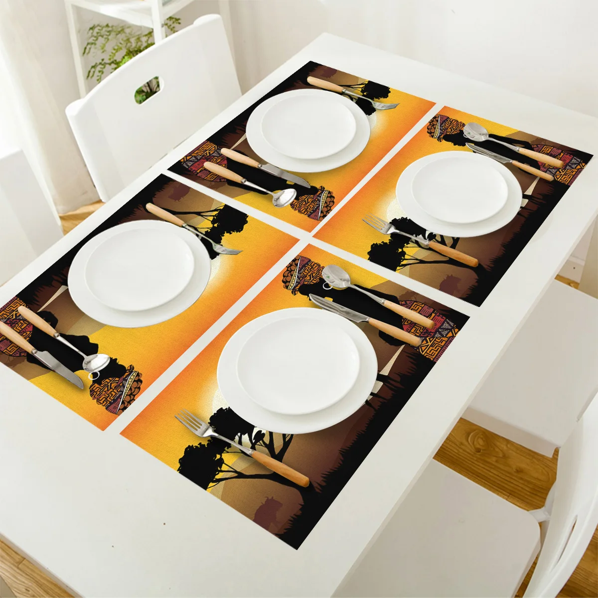 4/6 шт./комплект салфетки для стола с принтом жирафа | Дом и сад