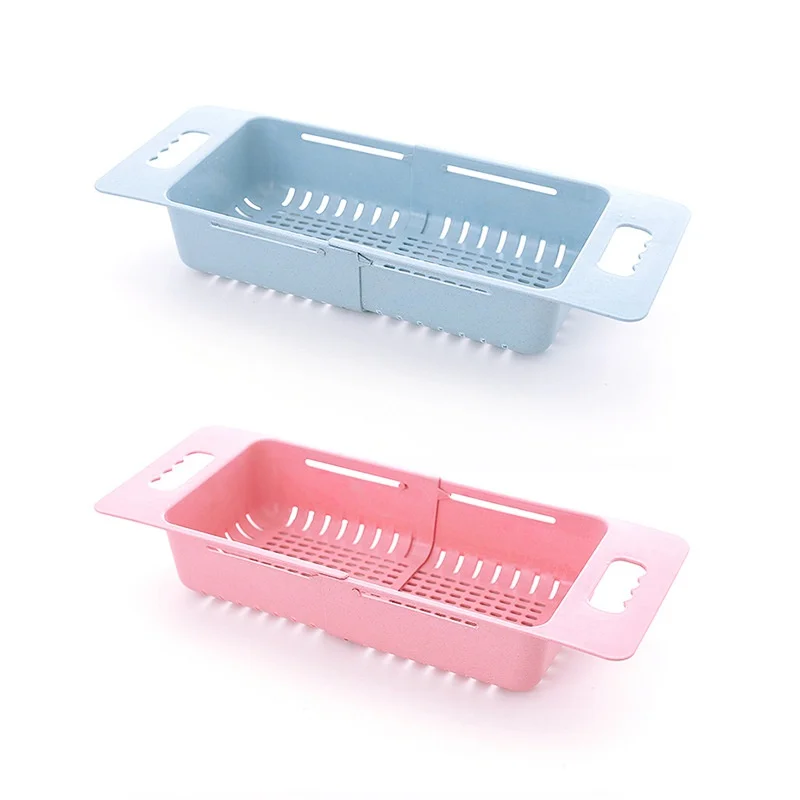 

Kitchen Drain Basket Silicone Telescopic Drain Basket Fruit Vegetable Bowl Washing Cleaning Storage Strainers Drainer Baskets