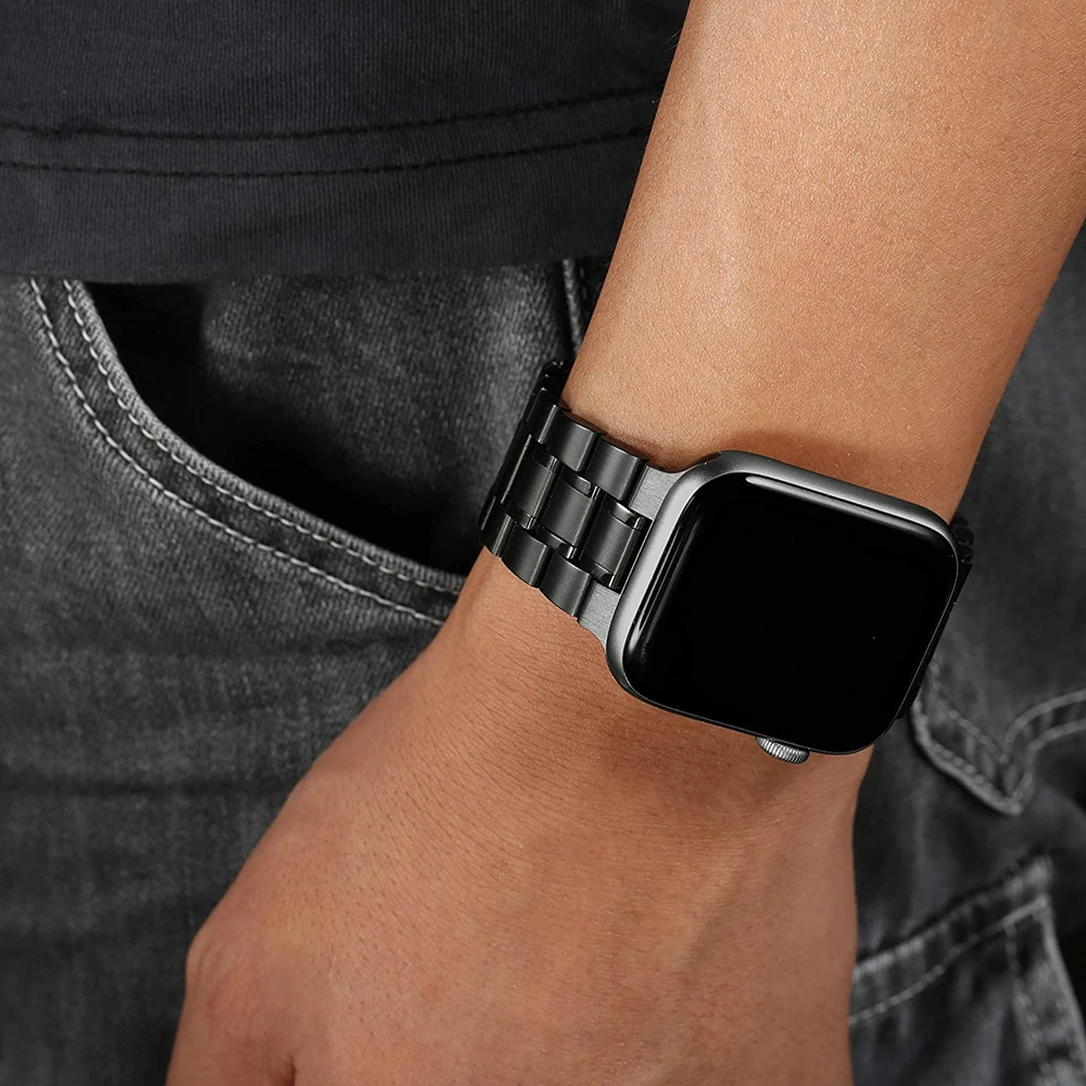 for Apple Watch Band 44mm 40mm Upgraded Version Solid Stainless Steel Strap Business Replacement iWatch Series 5 Wrist Bracelet | Наручные