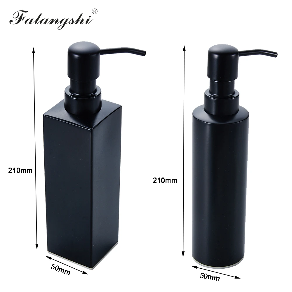 falangshi high quality black soap dispenser bathroom accessories stainless steel 304 wall mounted liquid soap organize wb8600 free global shipping