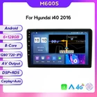 6 + 128G Android 11 Автомобильная фотомагнитола для HYUNDAI I40 навигатор с GPS, DVD 2016 мультимедийный плеер радио-магнитофон стерео головное устройство