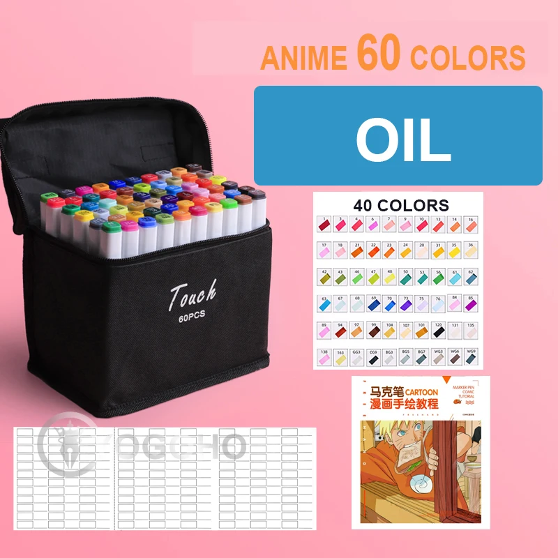 

Touch Markers 24/36/48/60/80/120/168 Color Sketch Art Marker Pen Double Tips Alcoholic Pens For Artist Manga Markers Art Supplie