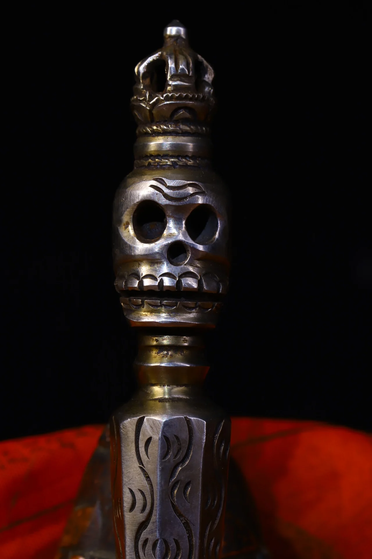 6 &quotТибетский храм коллекция старый Тианти киноварь цветок текстура голова