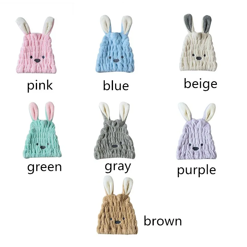 Коралловая бархатная шапочка для сухих волос с медведем тюрбан из микрофибры