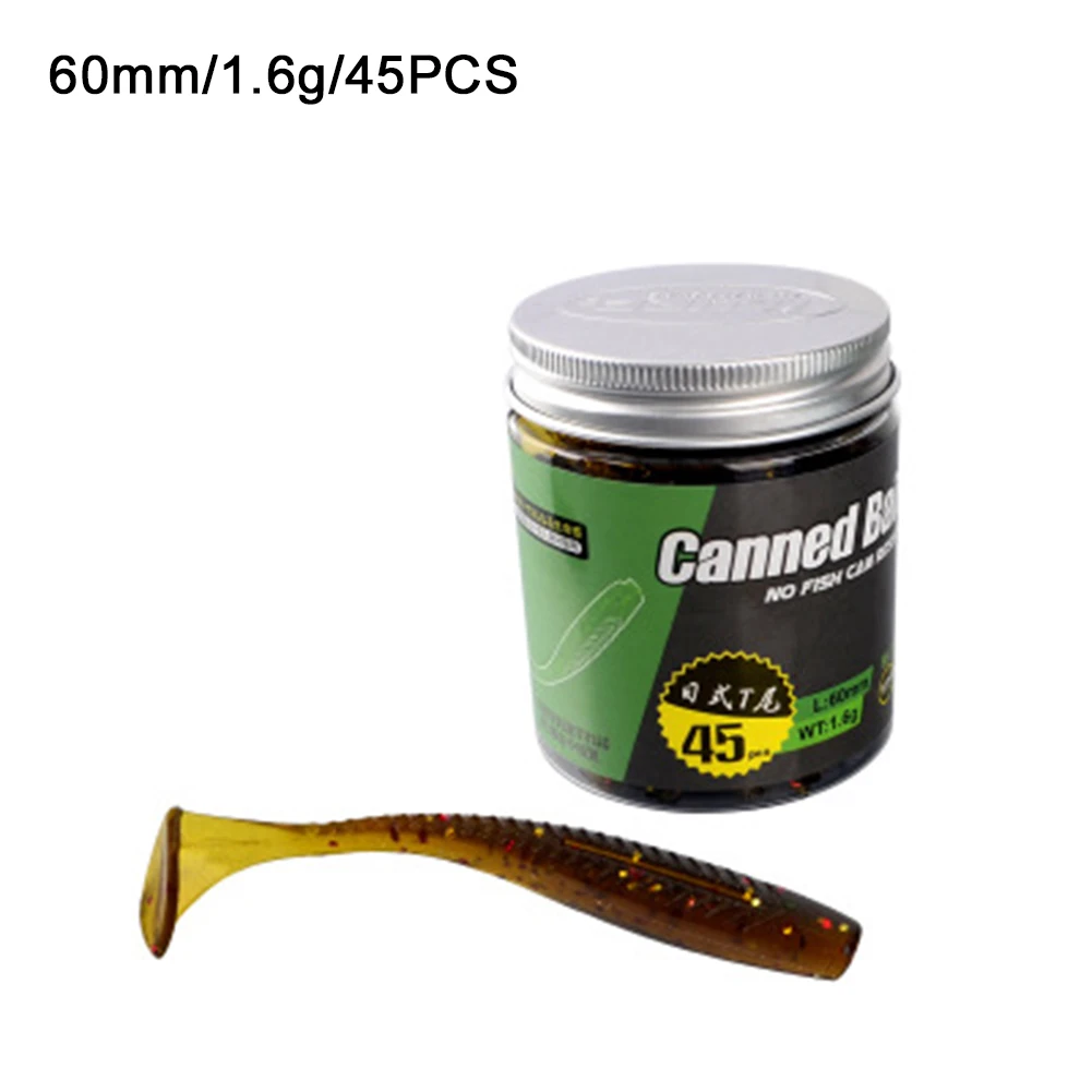 Т образный хвост 45 шт./банка 1 6 г/6 см мягкие приманки из ПВХ для плавания с