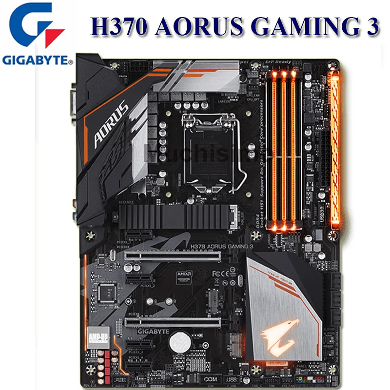 Günstig LGA 1151 Gigabyte H370 AORUS Gaming 3 Motherboard PCI-E 3,0 DDR4 64GB M.2 HDMI-Kompatibel Core I7/i5/i3 H370 Mainboard Neue ATX