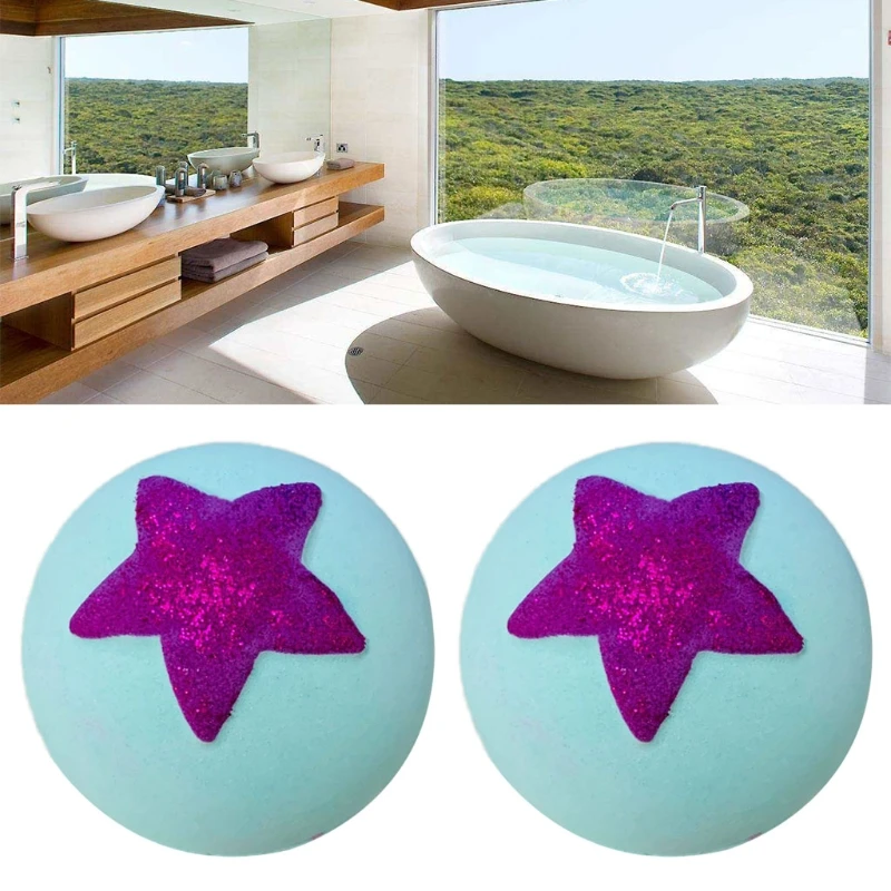 

6Pcs/Set Glitter Star Natural Bubble Bath Bomb Salt Ball Essential Oil SPA Exfoliating Whiteing Moisturizing Relax Relieve Body