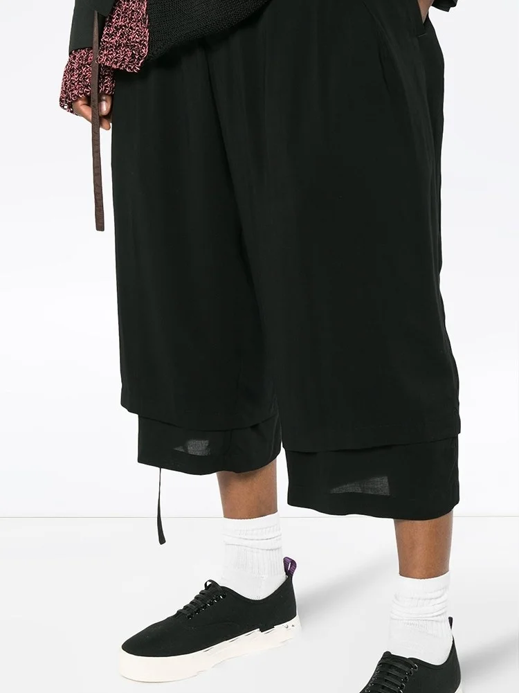 

casual Men's wide-leg trousers nine minutes double thin summer